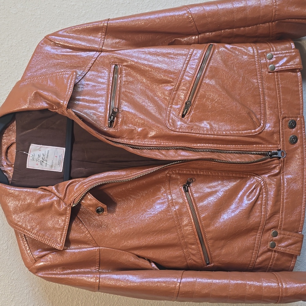 NWOT Free People Josie Faux Leather Vegan Jacket. Small - Picture 11 of 13